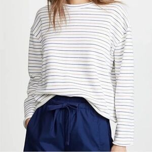 Vince Sweatshirt Cropped Striped Sweater